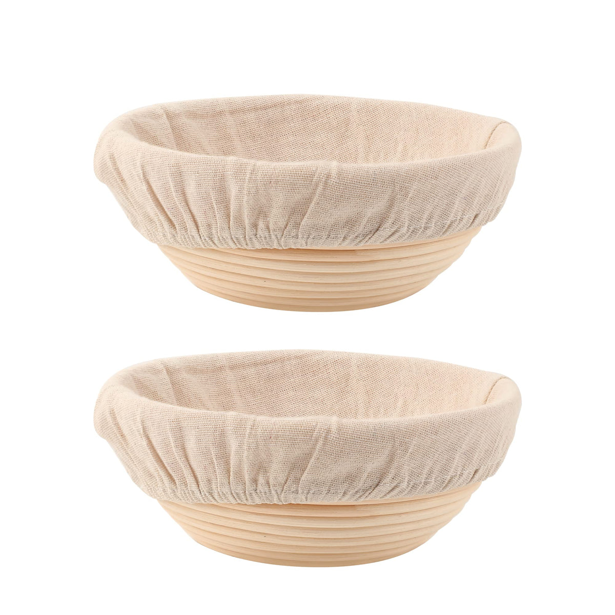 DOYOLLA bread-proofing basket in round 8.5-inch size, set of 2, for shaping rustic loaves.
