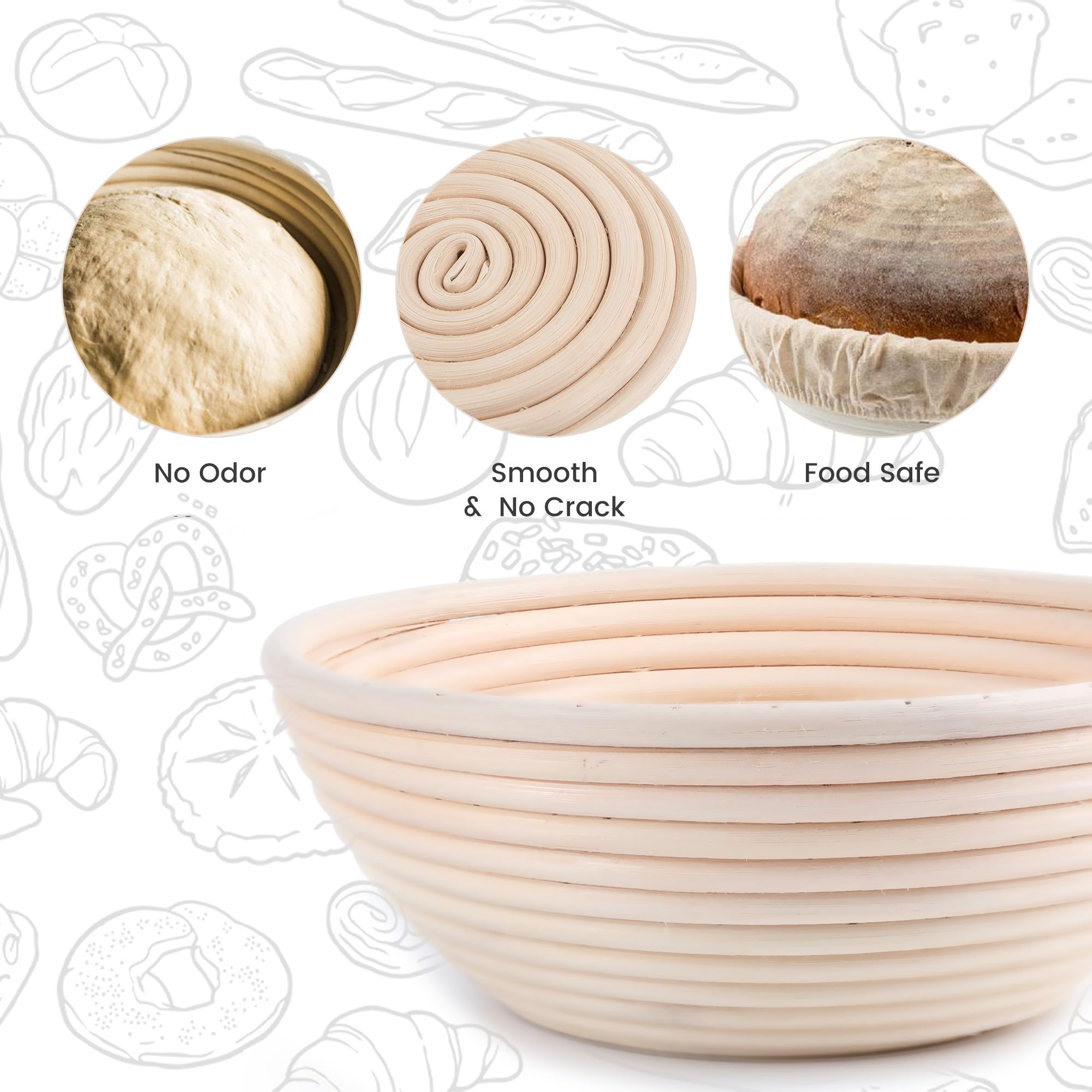 DOYOLLA EU-compliant rattan proofing basket emphasizes natural craftsmanship