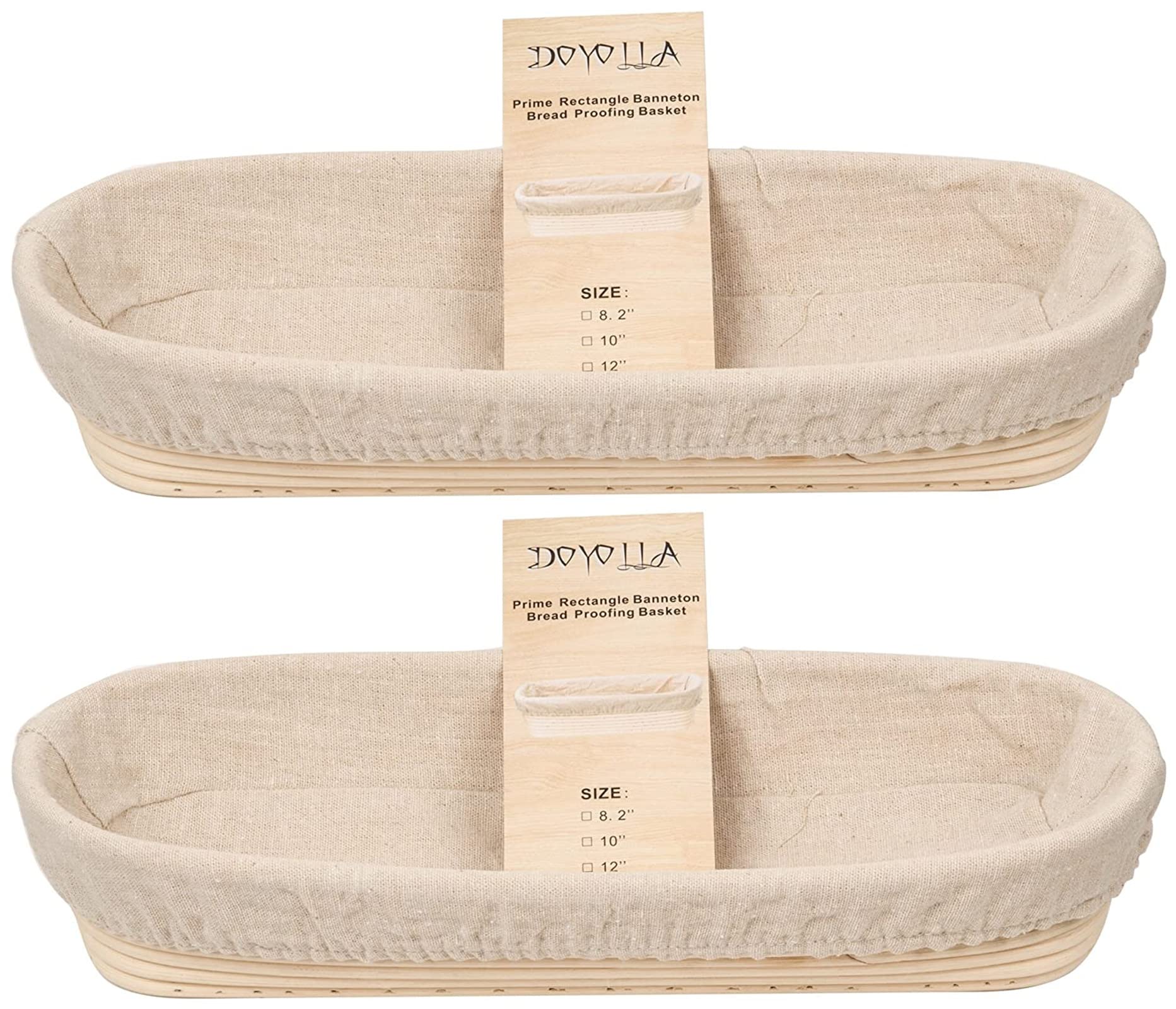 DOYOLLA oval bread basket 14.5 inches, ideal for shaping and proofing dough.