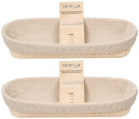 DOYOLLA oval bread basket 14.5 inches, ideal for shaping and proofing dough.