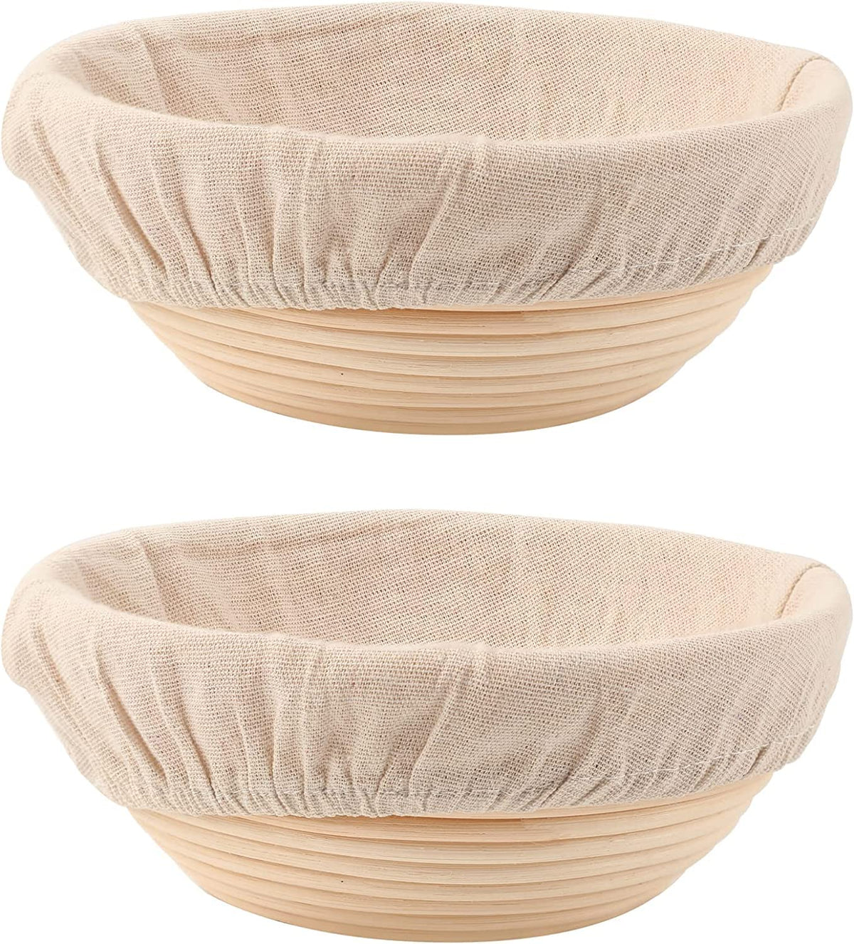 DOYOLLA round bread basket 9in set with liner for uniform proofing