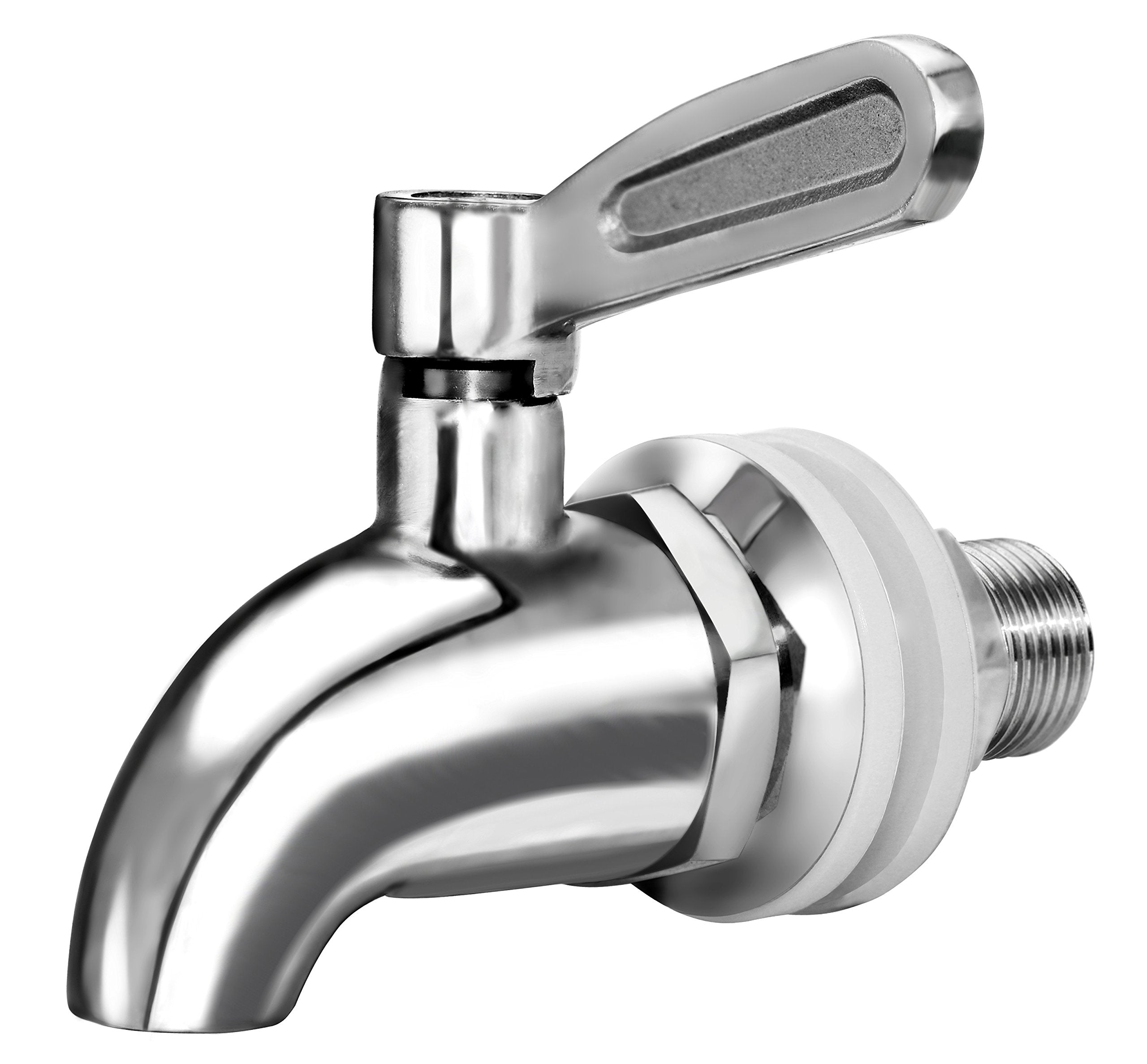 DOZYANT beverage dispenser spigot with polished stainless finish for durable, leak-free use.