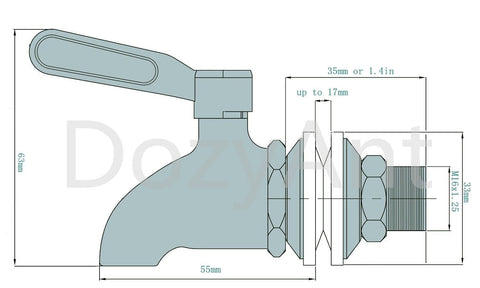 DOZYANT spigot resists corrosion for long-lasting use with water, tea, or juice.