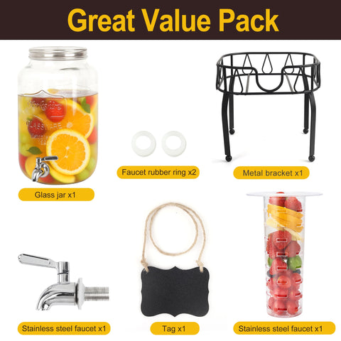 DQAXP sun tea dispensing glass showcases a refreshing beverage option.