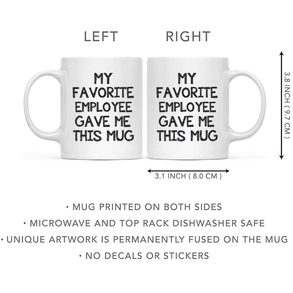 DQG CVT funny boss mug back view shows double-sided print for versatile gifting.
