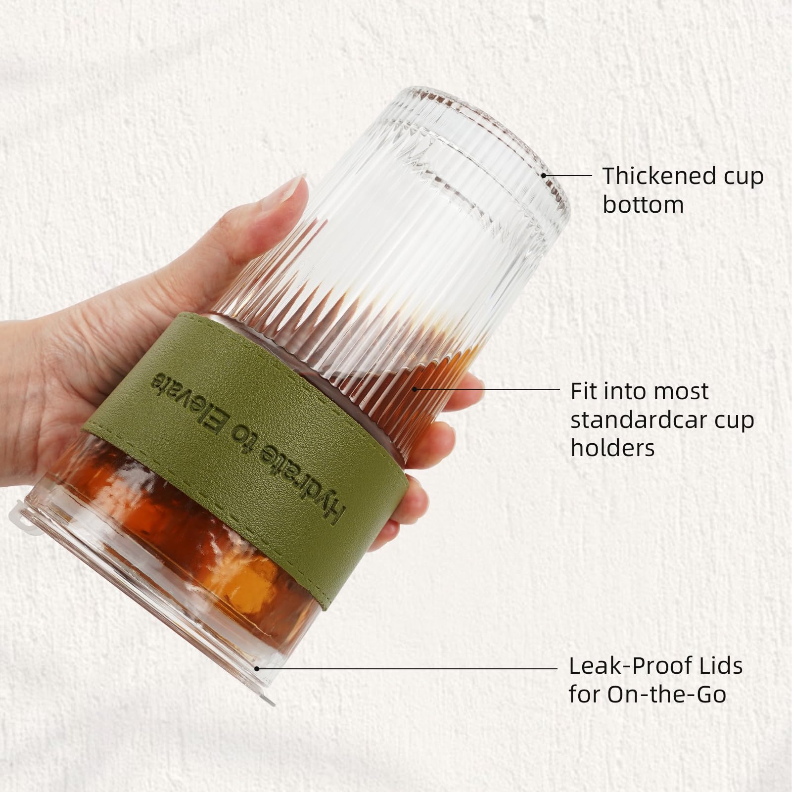 DQUKRQW borosilicate glass resists temperature changes for hot and cold drinks.