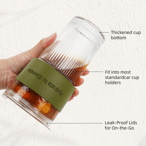 DQUKRQW borosilicate glass resists temperature changes for hot and cold drinks.