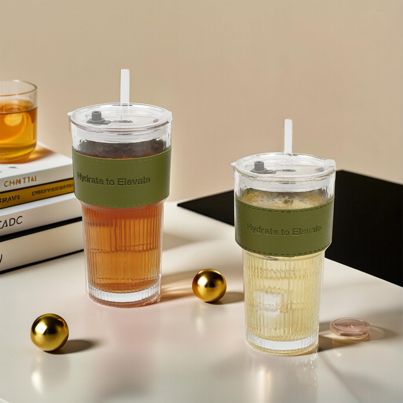 DQUKRQW dishwasher-safe glass cups for simple care after use.