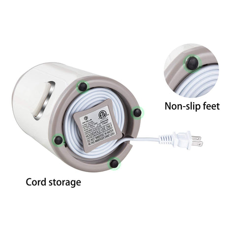 DR MILLS DM-7441W power cord storage under the base.