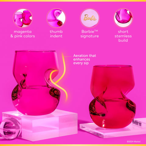 Dragon Glassware Barbie bottom branding highlights iconic Barbie branding.