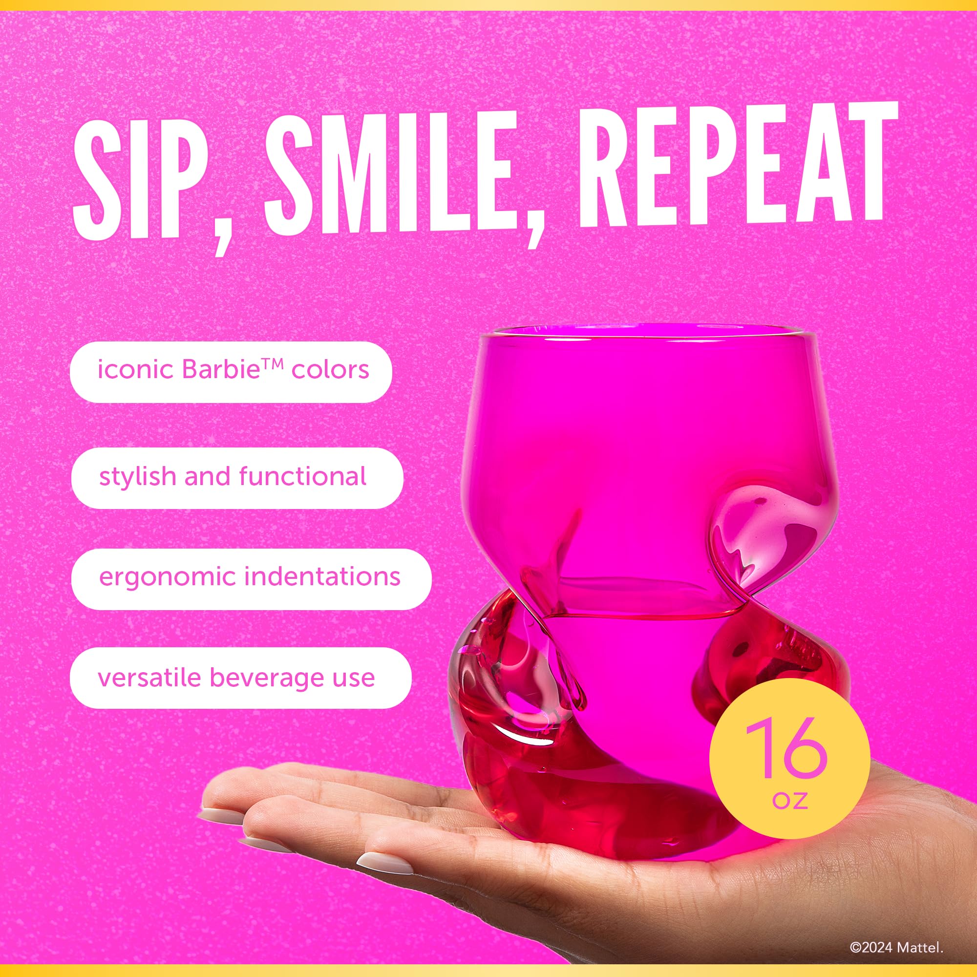 Dragon Glassware Barbie pink wine glass adds playful flair to gatherings.
