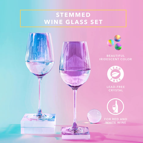 Dragon Glassware 17.5 oz crystal wine glass showcases shimmer for photos and celebrations.