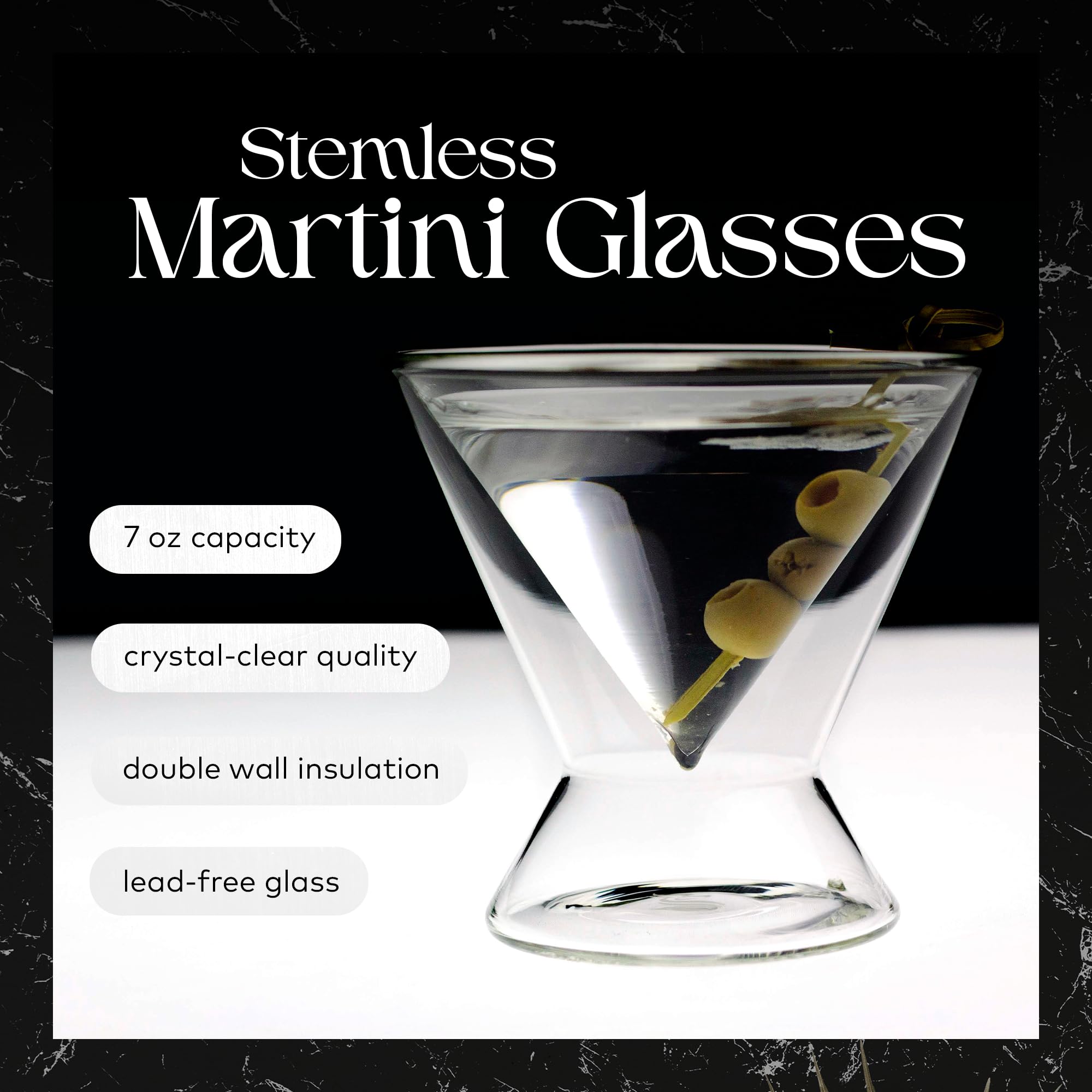 Dragon Glassware double-wall insulation keeps drinks colder longer.