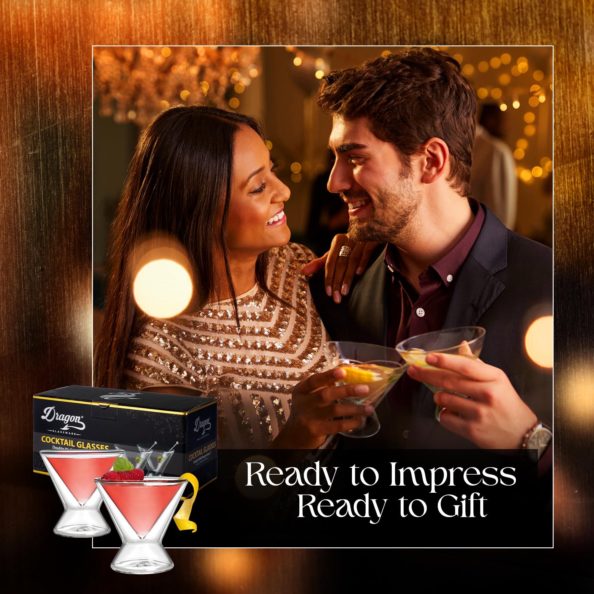 Dragon Glassware espresso martini friendly glassware with premium feel.