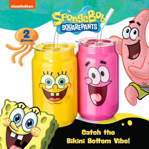 Dragon Glassware SpongeBob face-prints glass cups offer playful style and reusable sustainability.