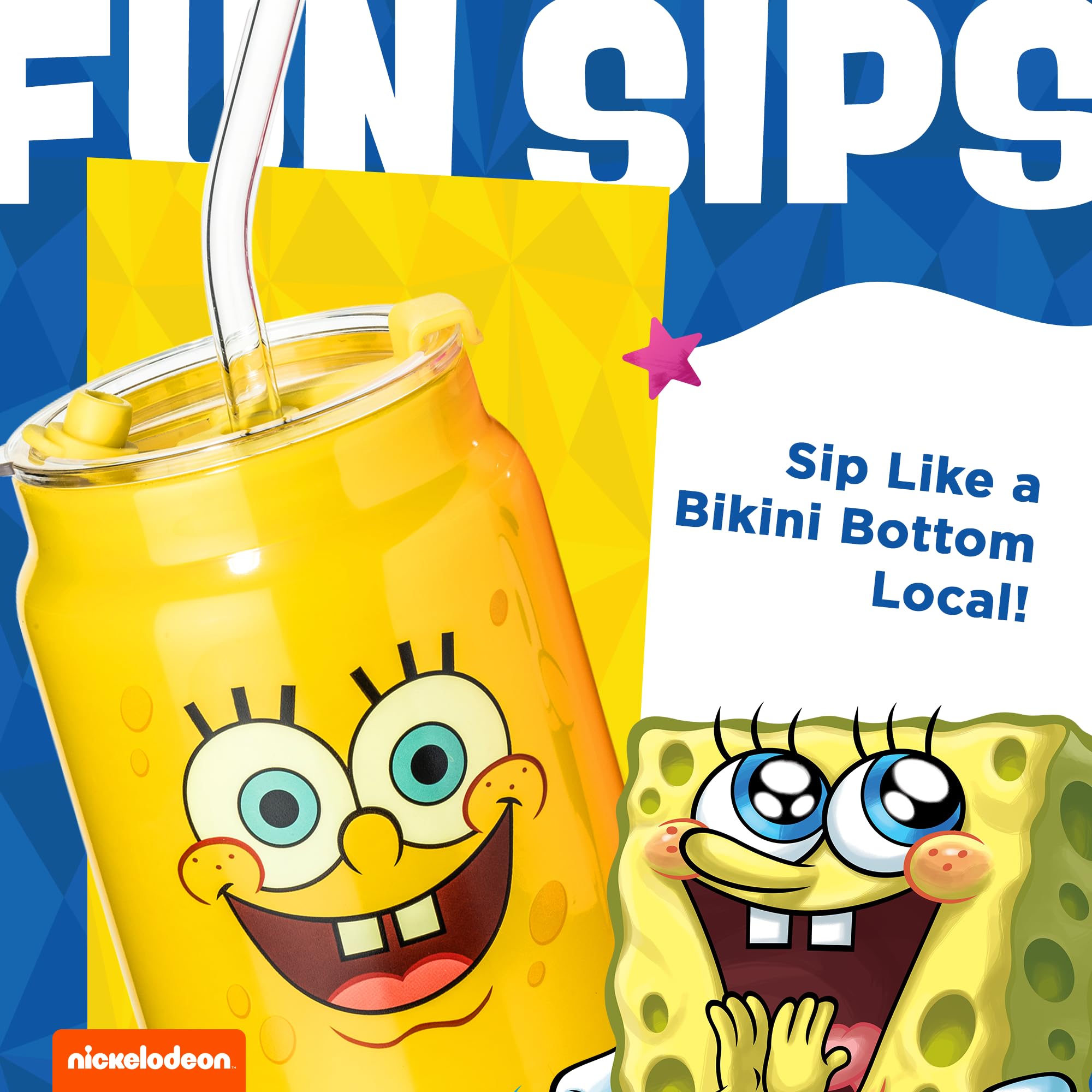 Dragon Glassware SpongeBob ice coffee glasses are durable for daily use.
