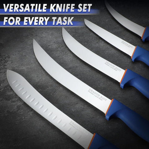 Dragon Riot 6-pcs butcher knife set skinning knife close-up ergonomic grip
