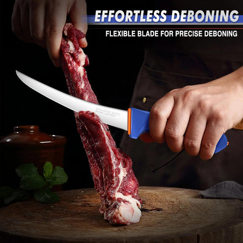 Dragon Riot ergonomic non-slip handle reduces fatigue during prep.