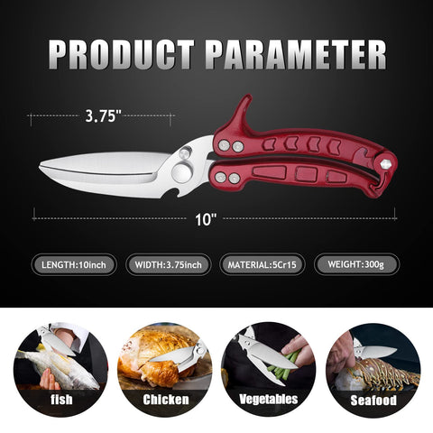 Dragon Riot dishwasher-safe poultry shears ensure easy cleaning and rust resistance.