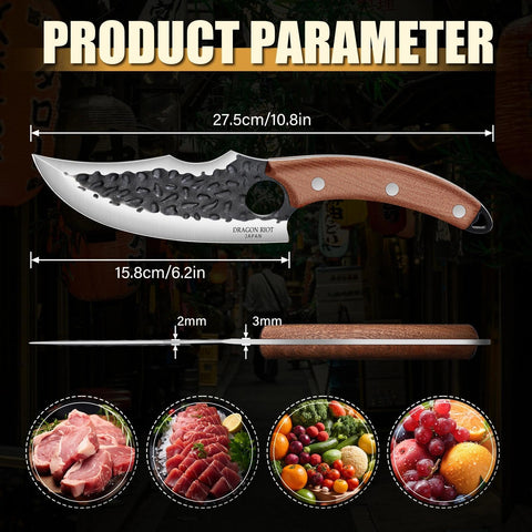 Dragon Riot Viking knife in kitchen use slicing vegetables smoothly