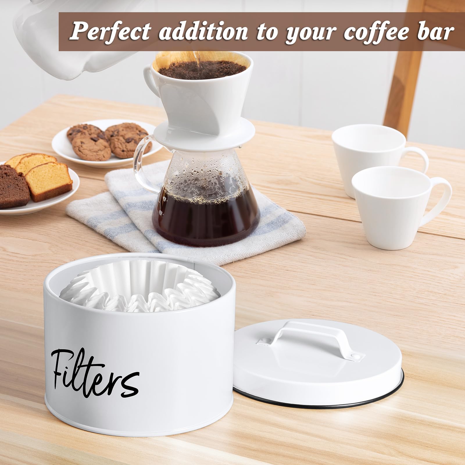 DRASTAR coffee filter holder preserves filters' shape for quick use.