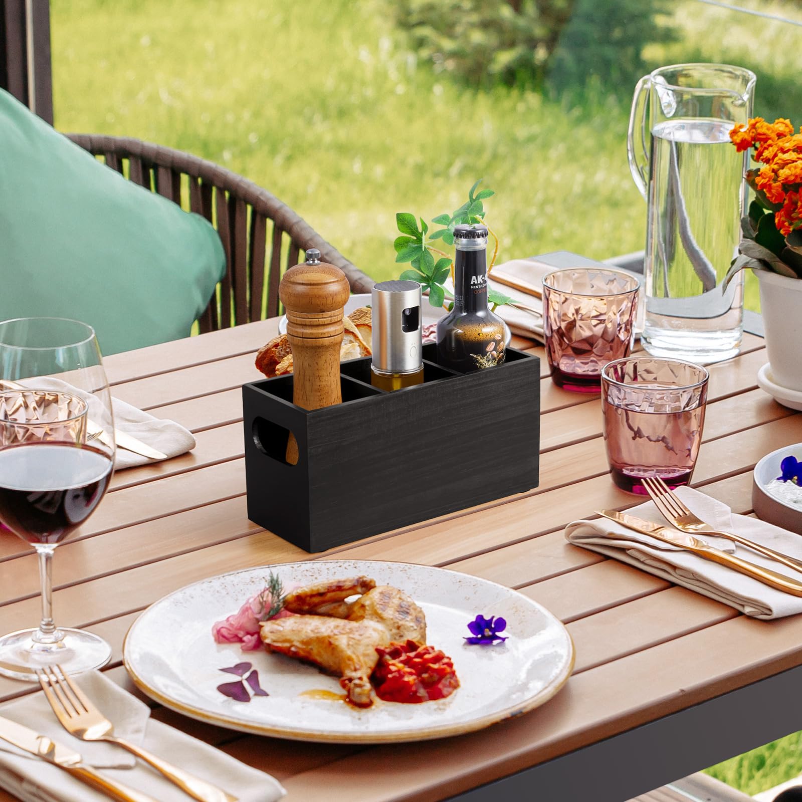 DRASTAR compact utensil caddy fits party tables and home setups