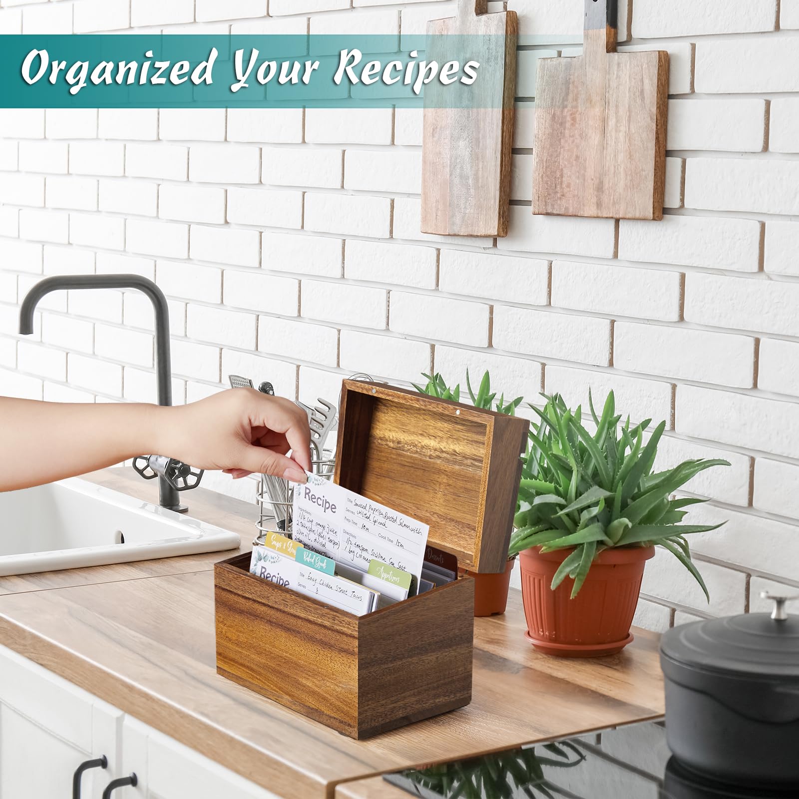 DRASTAR kitchen organizer doubles as a keepsake box on the countertop.