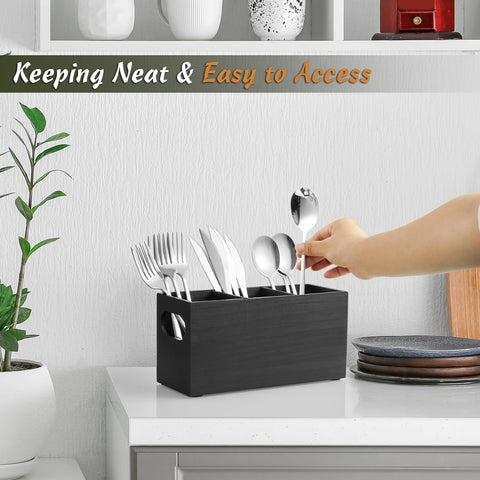 DRASTAR portable silverware holder with built in handles for easy transport