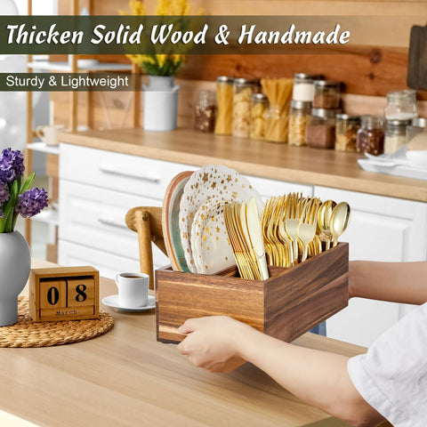 DRASTAR 4-in-1 silverware caddy stores utensils neatly for easy serving
