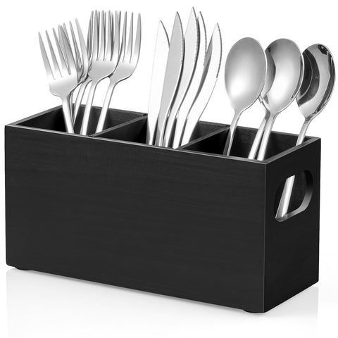 DRASTAR silverware holder with removable dividers keeps utensils separated and accessible
