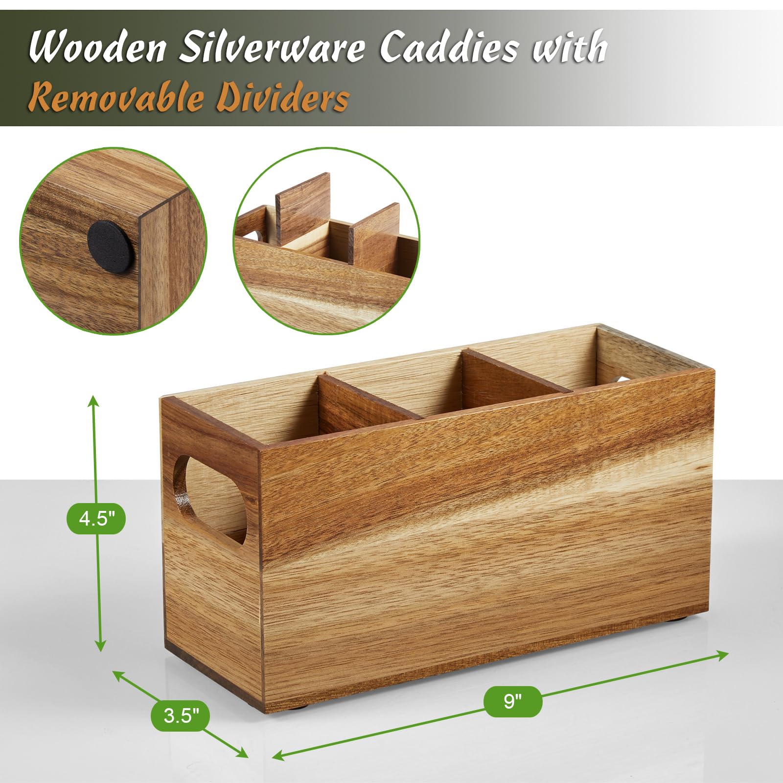 DRASTAR tabletop silverware organizer on a kitchen counter for easy access.