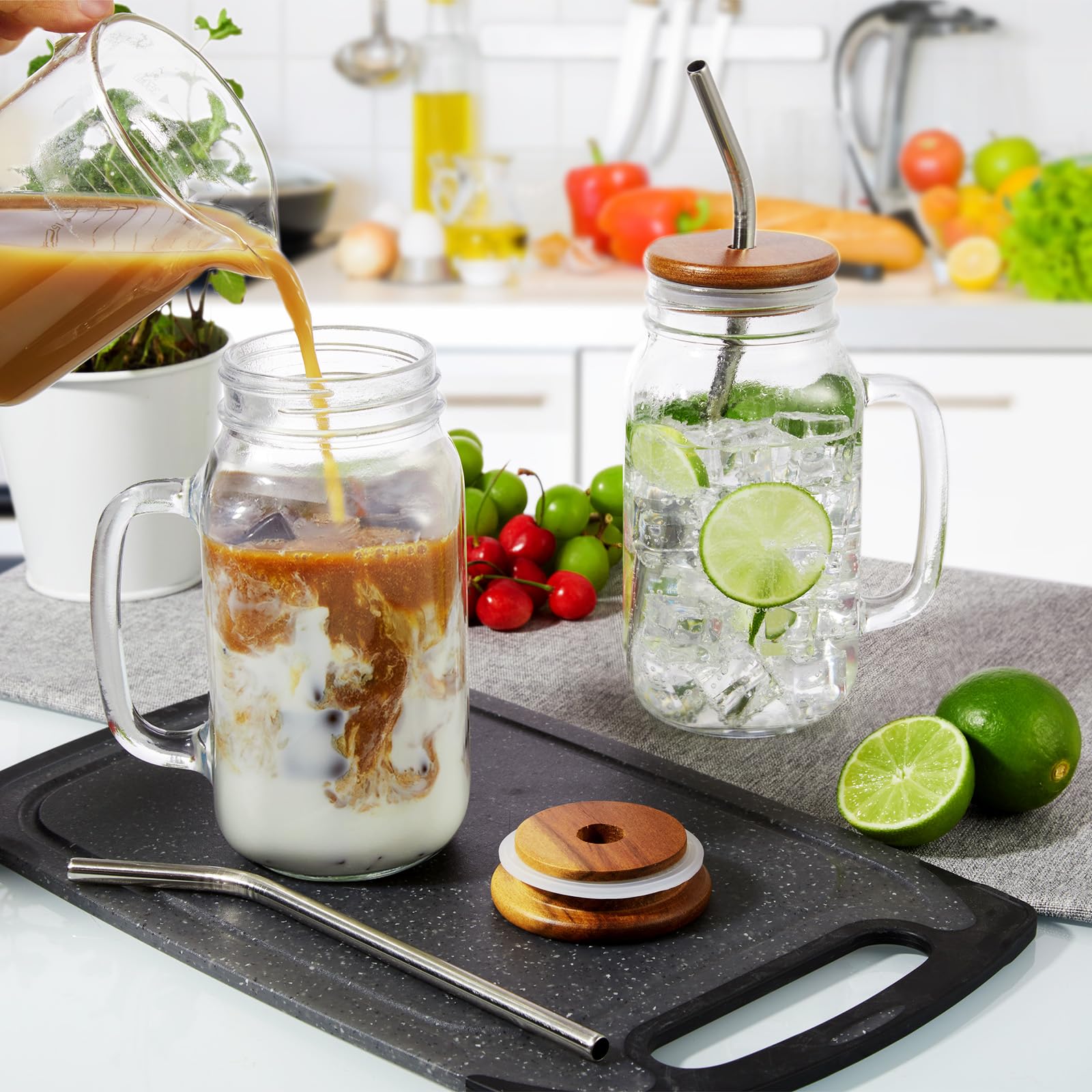 DRASTAR reusable lids and straws kit, perfect for everyday use.