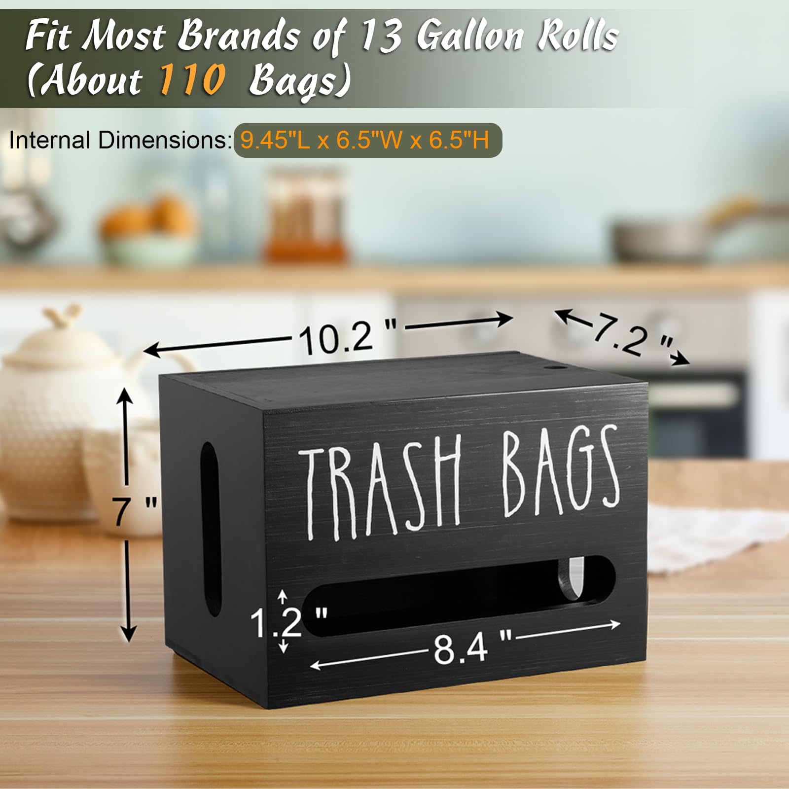 DRASTAR large wooden holder for 13-gallon bags under the sink