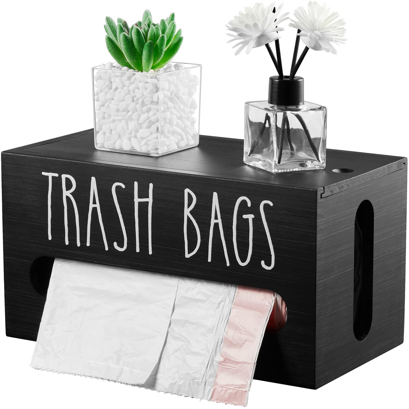 DRASTAR trash bag dispenser wall mount side view keeps bags within easy reach.