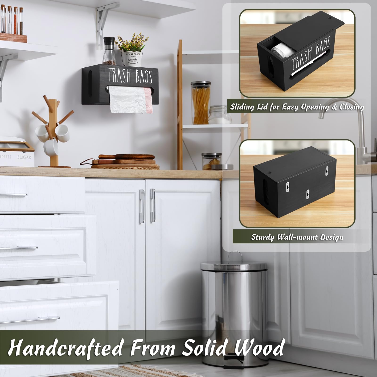 DRASTAR two mount options allow wall or countertop placement for kitchen organization.