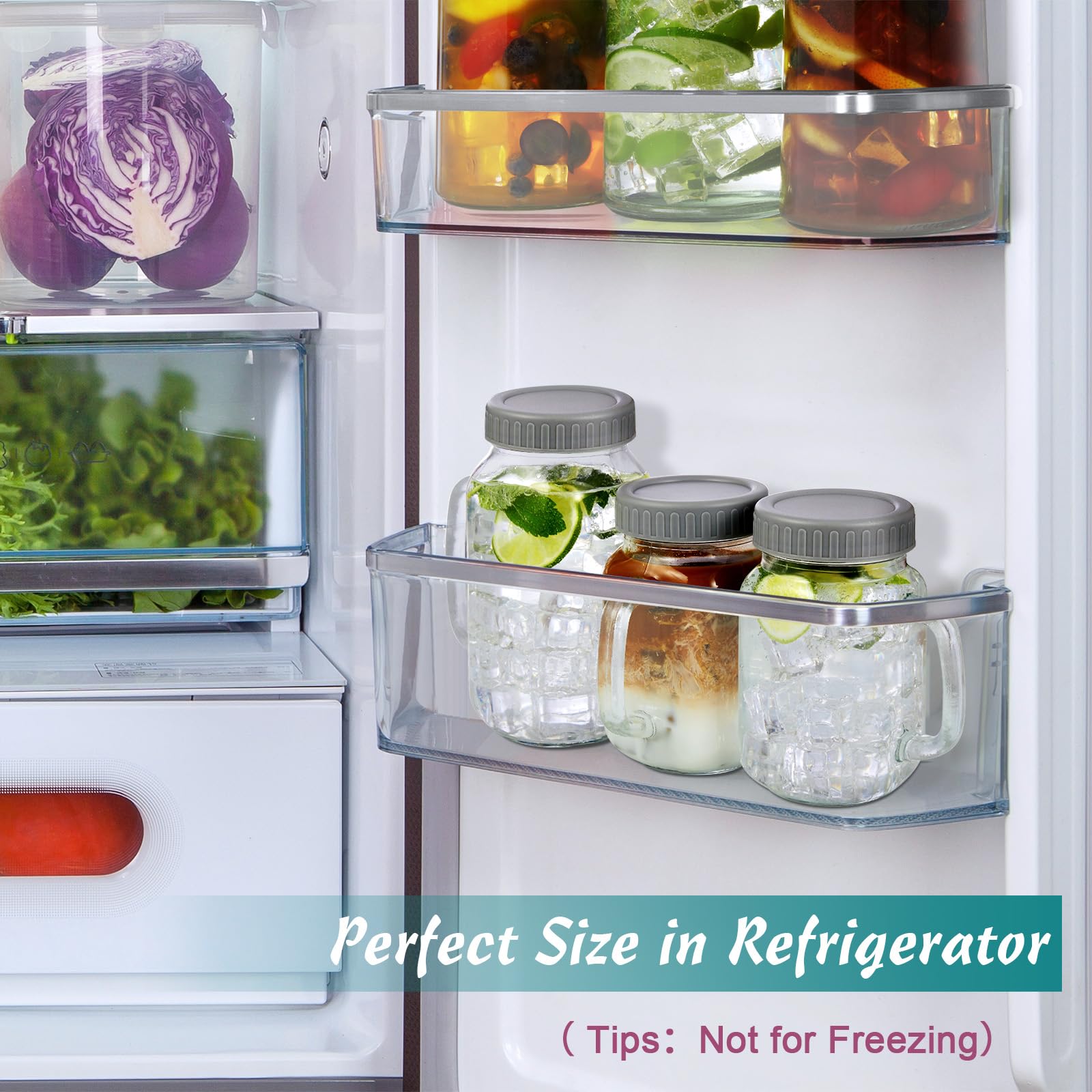 DRASTAR wide-mouth mason jar makes fruit and ice easy to add.