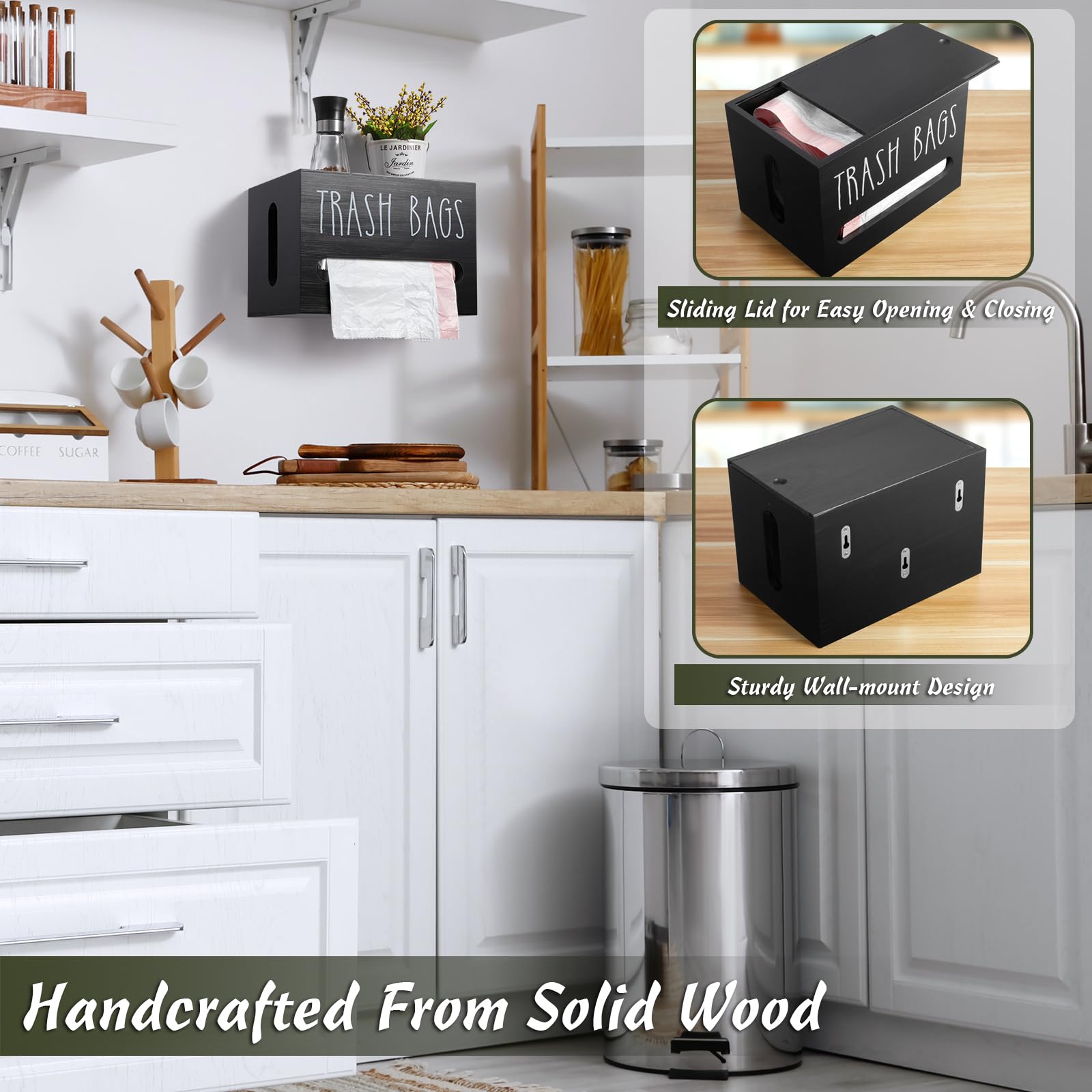 DRASTAR wooden bag holder blends durability with a natural finish