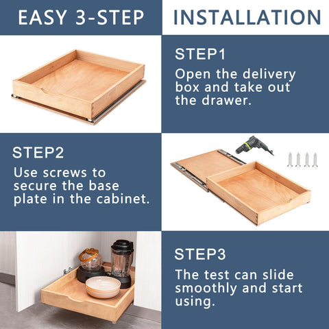 Draworia 88-lb capacity beechwood drawer for sturdy storage