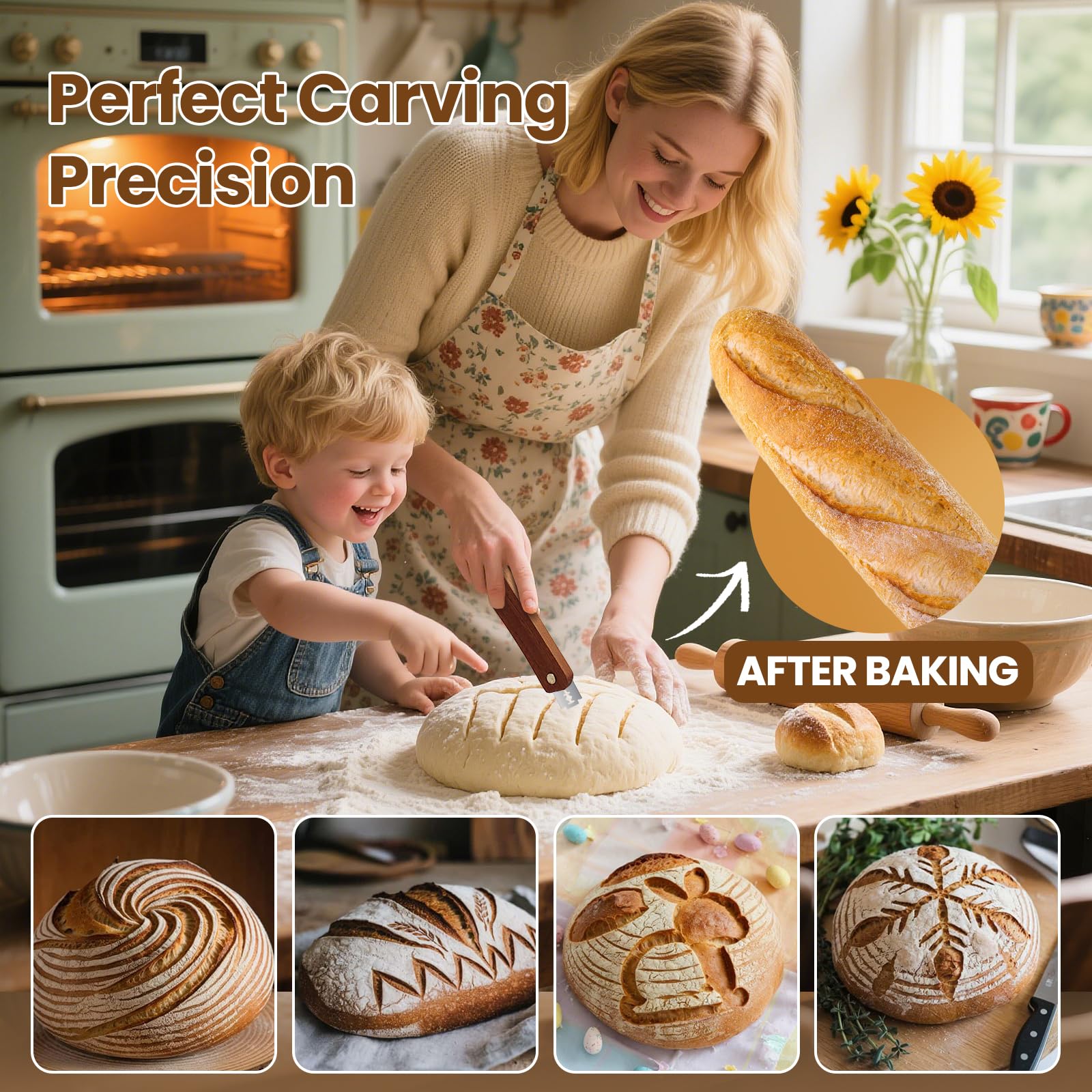 Drcomtruing Bread Lame showing adjustable blade extension for variable depth in sourdough.