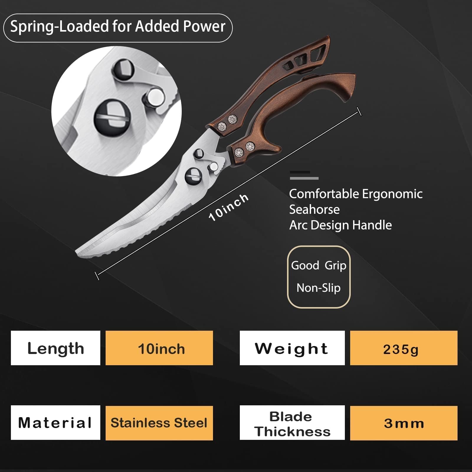 Dream Reach built-in spring kitchen scissors resist wear and stay reliable.