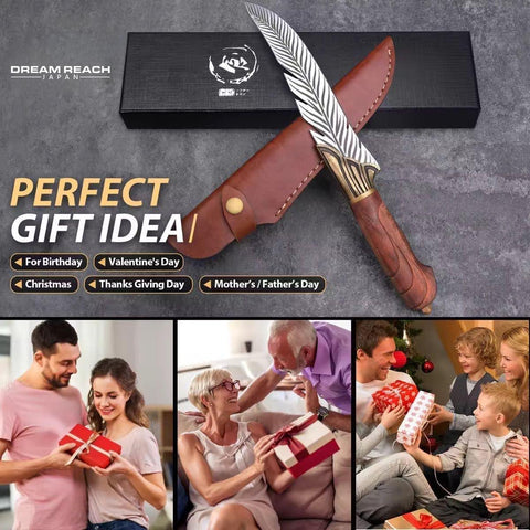 Dream Reach Feather Knife leather sheath for safe outdoor transport