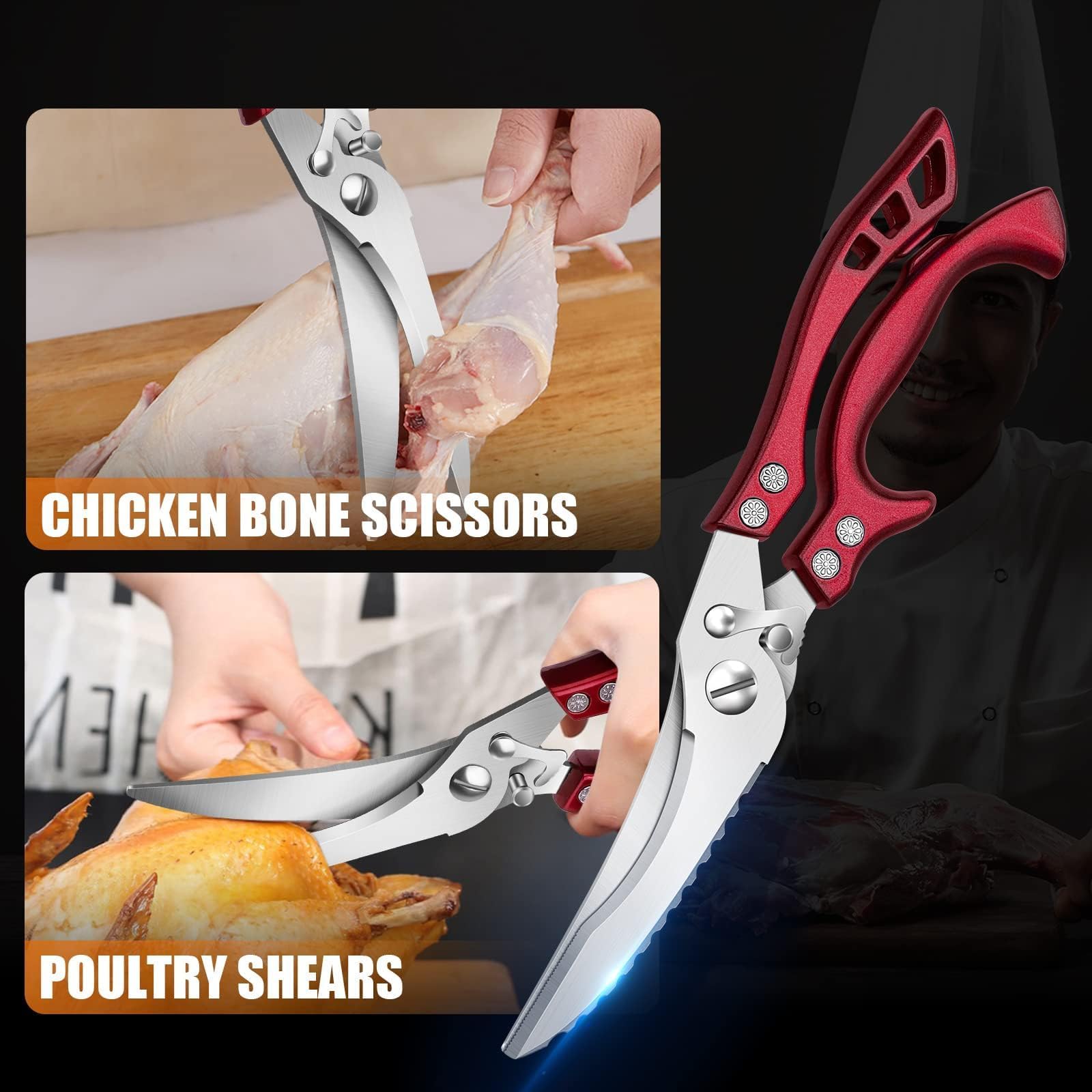 Dream Reach heavy duty kitchen shears delivering durable cuts for meat and bones.