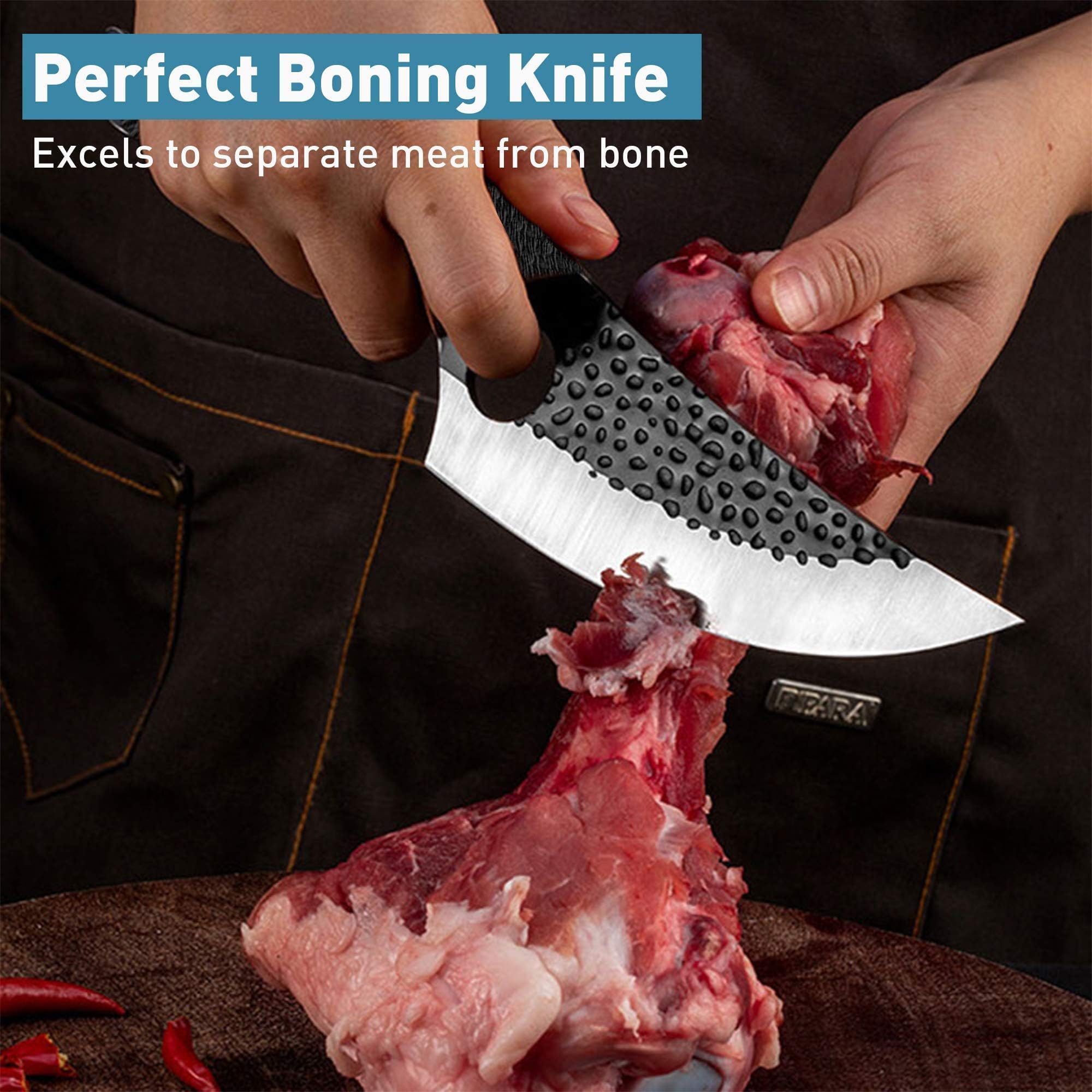 Dream Reach Huusk Viking Knife in kitchen use for versatile prep.
