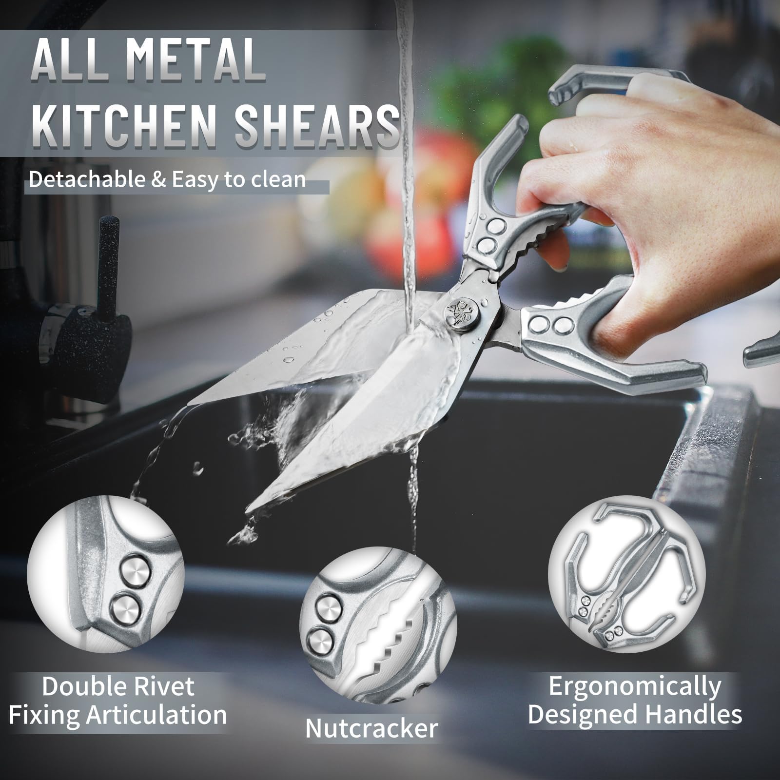 Dream Reach meat and seafood bone cutting shears handle tough kitchen tasks