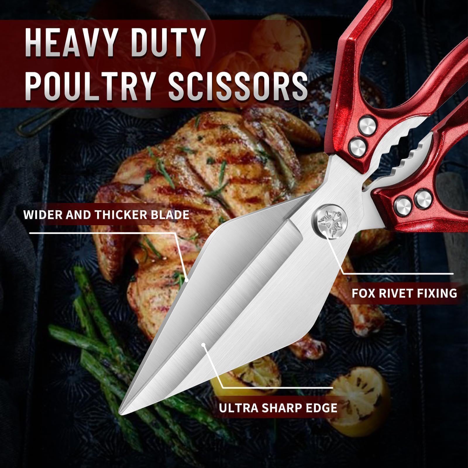 Dream Reach Poultry Shears ergonomic handle shown for comfortable grip.