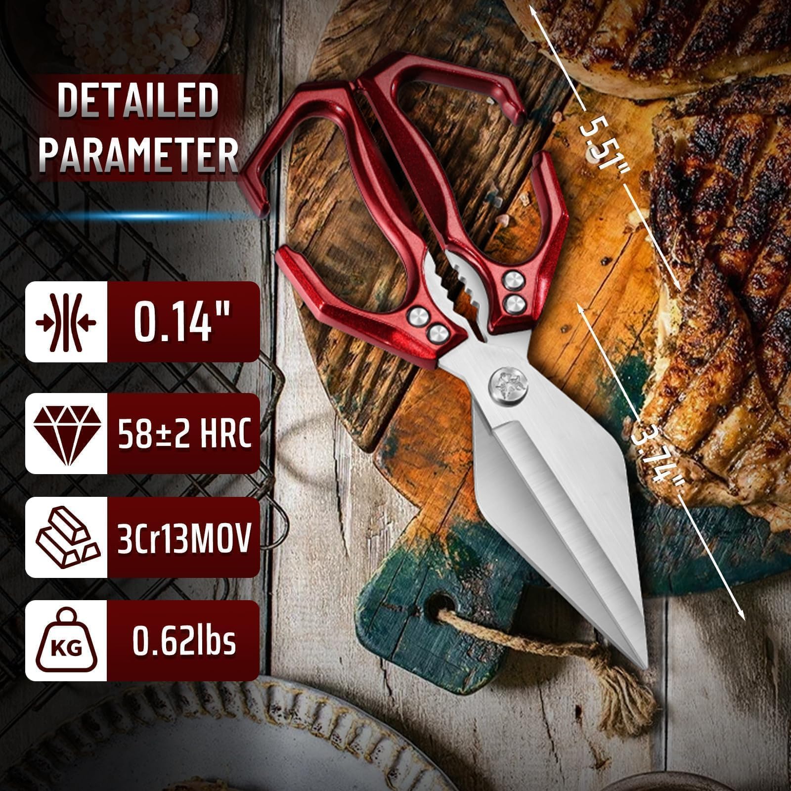 Dream Reach Poultry Shears gift box setup, ideal for cooks and gifts.