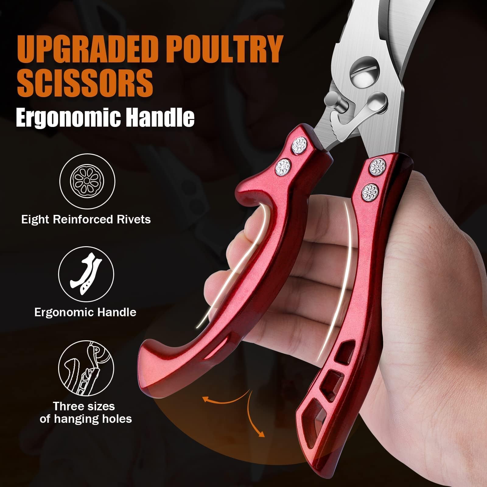 Dream Reach stainless steel poultry shears designed to resist rust and stay sharp.
