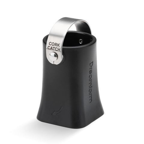 Dreamfarm Champop bottle opener demonstrates safe cork extraction with a twist.