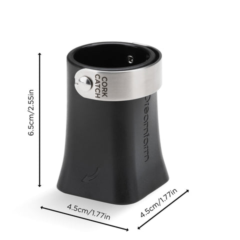 Dreamfarm Champop cork popper captures the cork upright for controlled release.