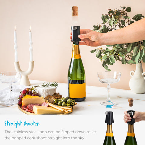 Dreamfarm Champop can flip the loop to launch the cork skyward.